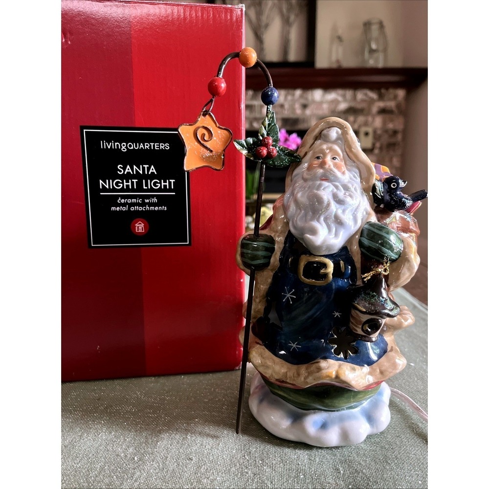 Living quarters Santa Night Light Rare With Box~EUC